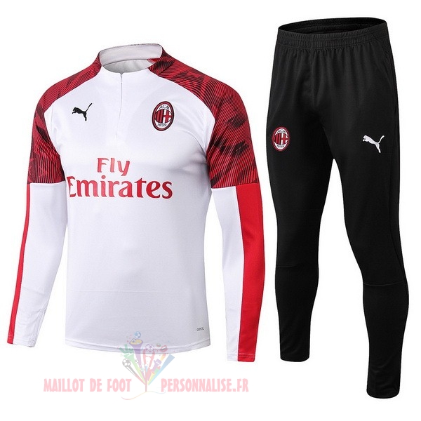 Maillot Om Pas Cher Puma Survêtements AC Milan 2019 2020 Blanc Rouge Noir