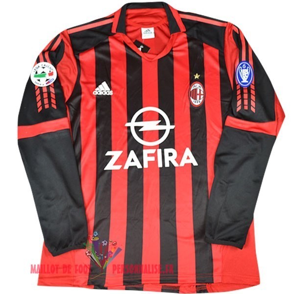 Maillot Om Pas Cher Adidas DomiChili Manches Longues AC Milan Vintage 2005 2006 Rouge