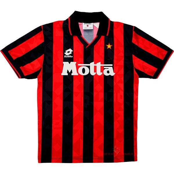 Maillot Om Pas Cher Lotto Domicile Maillot AC Milan Rétro 1993 1994 Noir Rouge