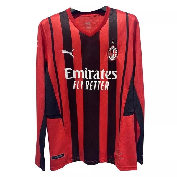 Maillot Om Pas Cher PUMA Domicile Camiseta Manches Longues AC Milan 2021 2022 Rouge