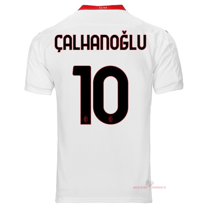 Maillot Om Pas Cher PUMA NO.10 Calhanoglu Exterieur Maillot AC Milan 2020 2021 Blanc