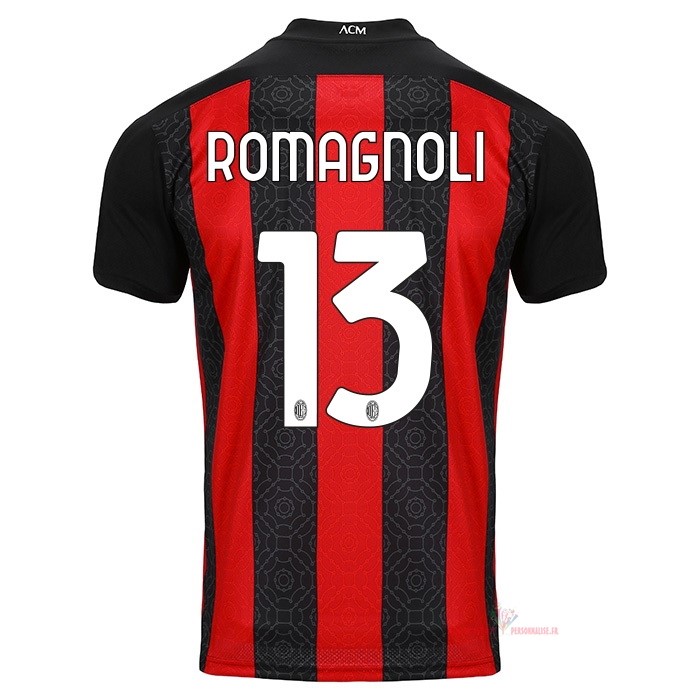 Maillot Om Pas Cher PUMA NO.13 Romagnoli Domicile Maillot AC Milan 2020 2021 Rouge
