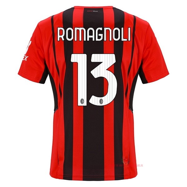 Maillot Om Pas Cher PUMA NO.13 Romagnoli Domicile Maillot AC Milan 2021 2022 Rouge
