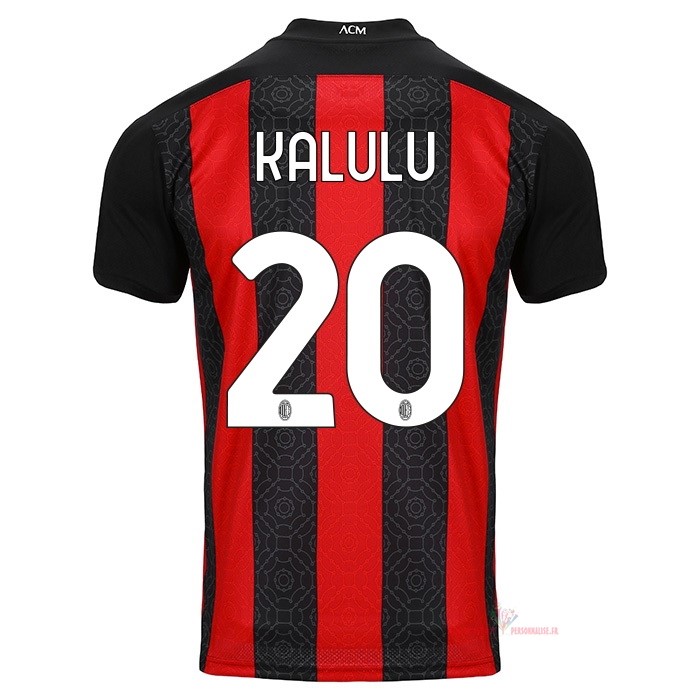 Maillot Om Pas Cher PUMA NO.20 Kalulu Domicile Maillot AC Milan 2020 2021 Rouge
