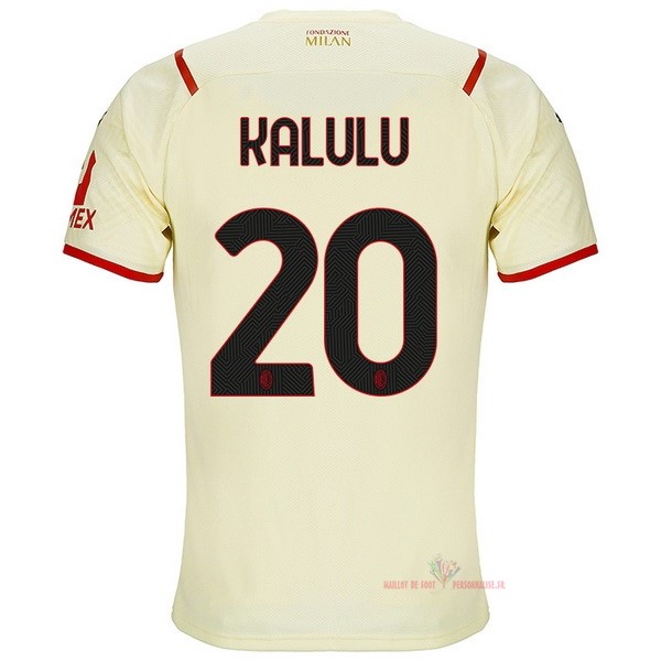 Maillot Om Pas Cher PUMA NO.20 Kalulu Exterieur Maillot AC Milan 2021 2022 Jaune