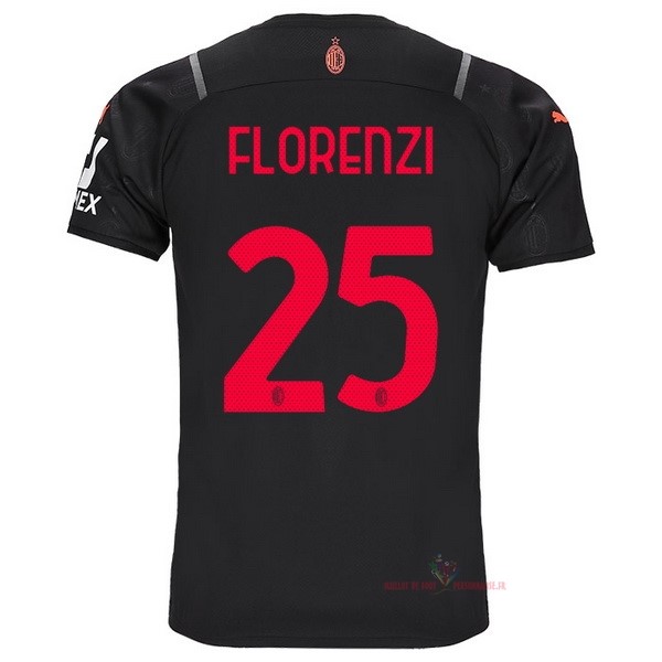 Maillot Om Pas Cher PUMA NO.25 Florenzi Third Maillot AC Milan 2021 2022 Noir