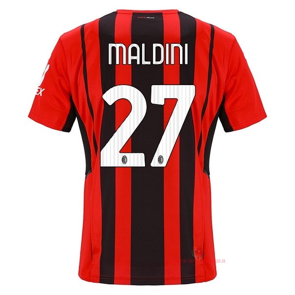 Maillot Om Pas Cher PUMA NO.27 Maldini Domicile Maillot AC Milan 2021 2022 Rouge