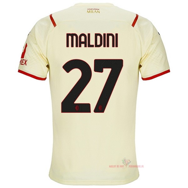 Maillot Om Pas Cher PUMA NO.27 Maldini Exterieur Maillot AC Milan 2021 2022 Jaune