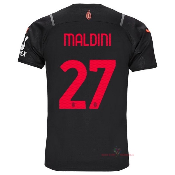 Maillot Om Pas Cher PUMA NO.27 Maldini Third Maillot AC Milan 2021 2022 Noir