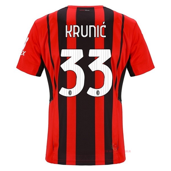 Maillot Om Pas Cher PUMA NO.33 Krunic Domicile Maillot AC Milan 2021 2022 Rouge