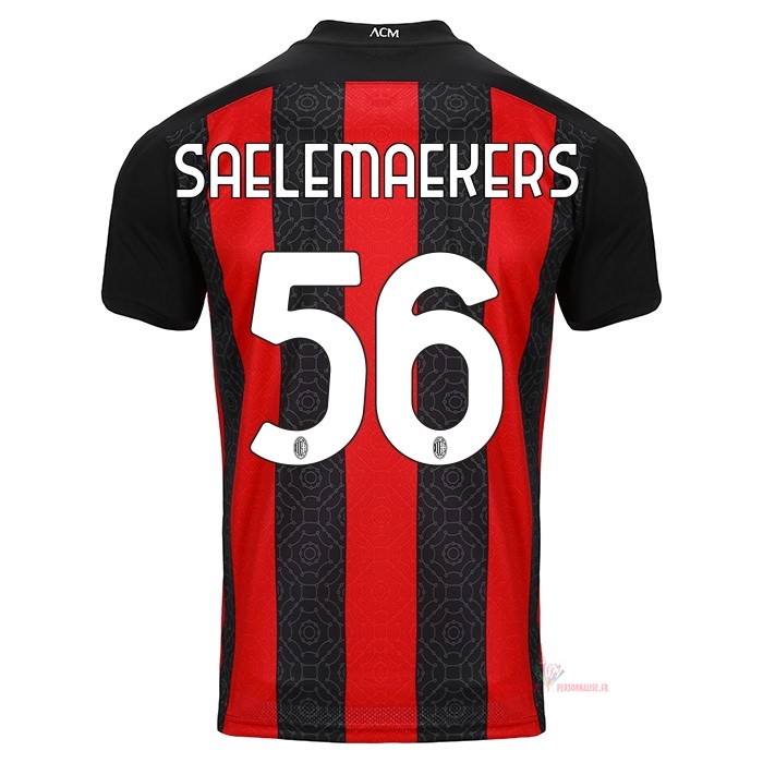 Maillot Om Pas Cher PUMA NO.56 Saelemaekers Domicile Maillot AC Milan 2020 2021 Rouge