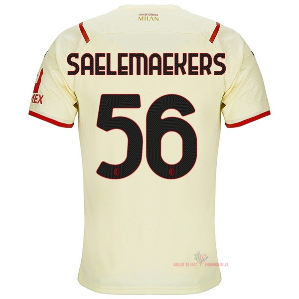Maillot Om Pas Cher PUMA NO.56 Saelemaekers Exterieur Maillot AC Milan 2021 2022 Jaune