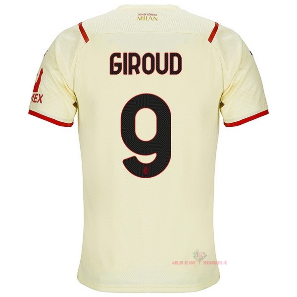 Maillot Om Pas Cher PUMA NO.9 Giroud Exterieur Maillot AC Milan 2021 2022 Jaune