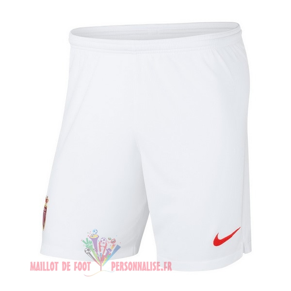 Maillot Om Pas Cher Nike Domicile Shorts AS Monaco 2018-2019 Blanc