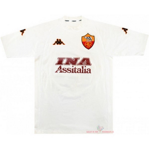 Maillot Om Pas Cher Kappa Exterieur Maillot As Roma Rétro 2000 2001 Blanc
