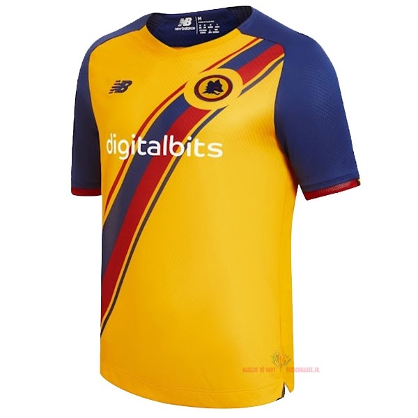 Maillot Om Pas Cher New Balance Thailande Third Camiseta As Roma 2021 2022 Jaune