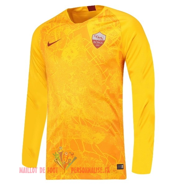 Maillot Om Pas Cher Nike Third Manches Longues As Roma 18-19 Jaune