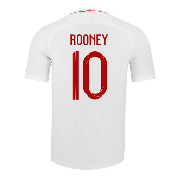 Maillot Om Pas Cher Nike NO.10 Rooney Domicile Maillots Angleterre 2018 Blanc
