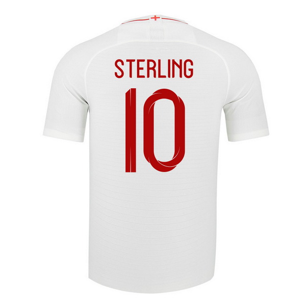 Maillot Om Pas Cher Nike NO.10 Sterling Domicile Maillots Angleterre 2018 Blanc