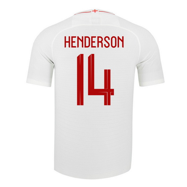 Maillot Om Pas Cher Nike NO.14 Henderson Domicile Maillots Angleterre 2018 Blanc