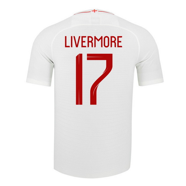 Maillot Om Pas Cher Nike NO.17 Livermore Domicile Maillots Angleterre 2018 Blanc