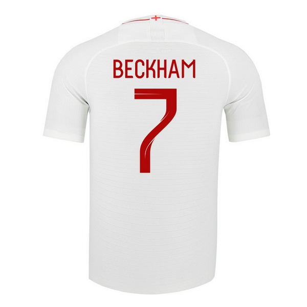 Maillot Om Pas Cher Nike NO.7 Beckham Domicile Maillots Angleterre 2018 Blanc