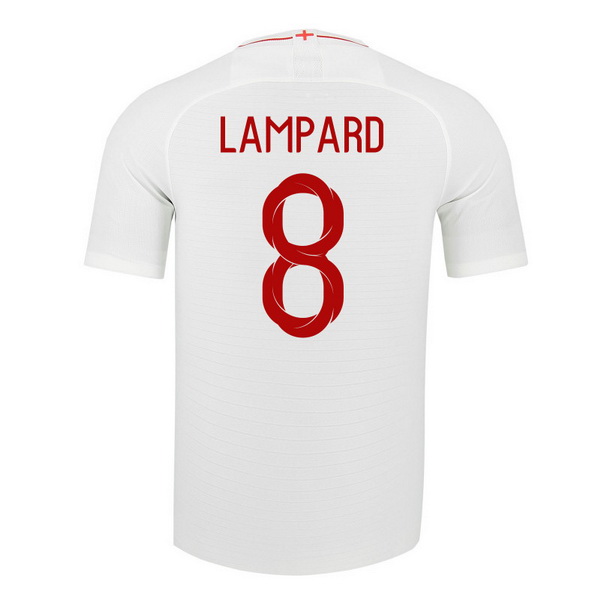 Maillot Om Pas Cher Nike NO.8 Lampard Domicile Maillots Angleterre 2018 Blanc