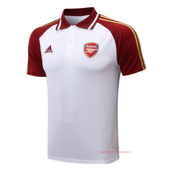 Maillot Om Pas Cher adidas Polo Arsenal 2022 2023 Blanc Rouge