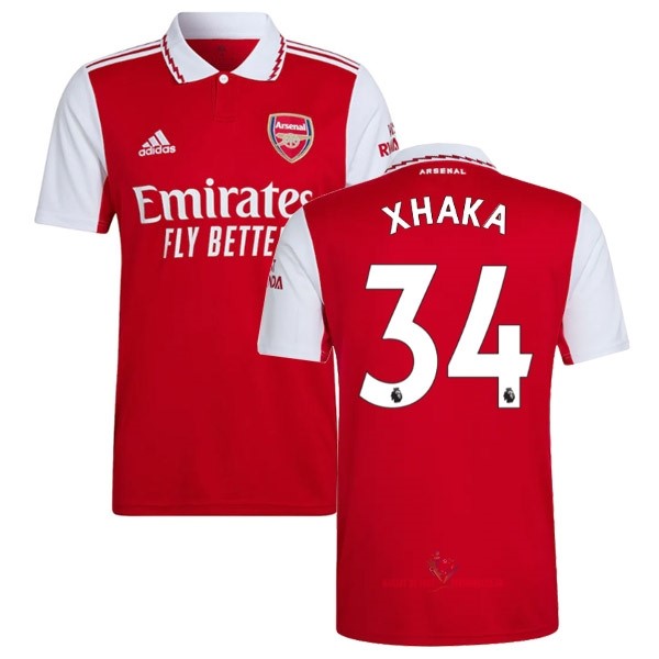 Maillot Om Pas Cher adidas NO.34 Xhaka Domicile Maillot Arsenal 2022 2023 Rouge