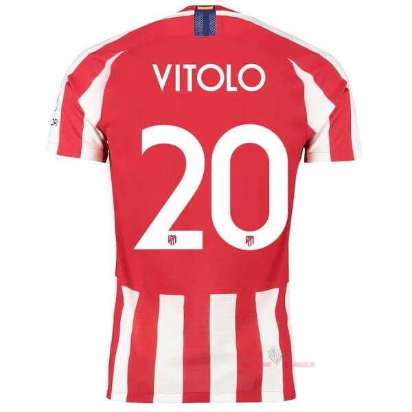 Maillot Om Pas Cher Nike NO.20 Vitolo Domicile Maillot Atlético de Madrid 2019 2020 Rouge