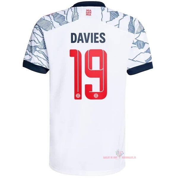 Maillot Om Pas Cher adidas NO.19 Davies Third Maillot Bayern Munich 2021 2022 Blanc