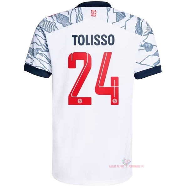 Maillot Om Pas Cher adidas NO.24 Tolisso Third Maillot Bayern Munich 2021 2022 Blanc