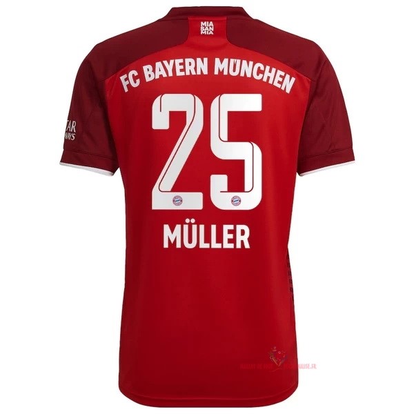 Maillot Om Pas Cher adidas NO.25 Muller Domicile Maillot Bayern Munich 2021 2022 Rouge
