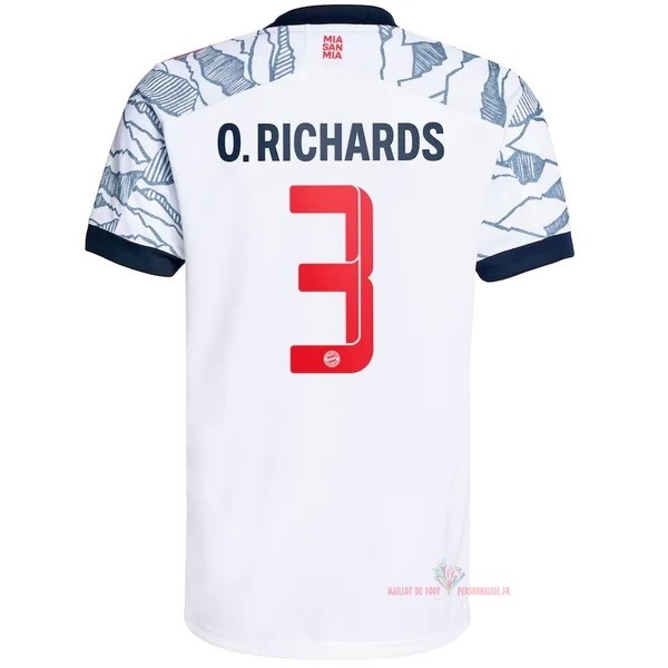 Maillot Om Pas Cher adidas NO.3 O. Richards Third Maillot Bayern Munich 2021 2022 Blanc