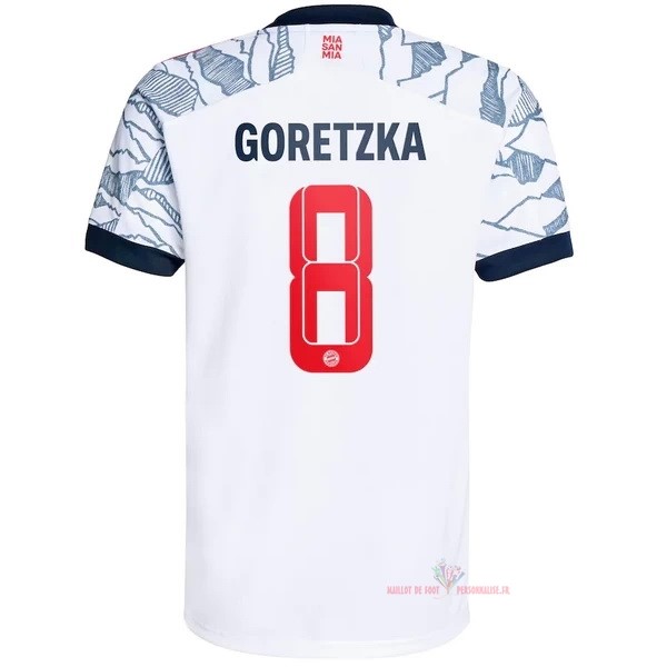 Maillot Om Pas Cher adidas NO.8 Goretzka Third Maillot Bayern Munich 2021 2022 Blanc