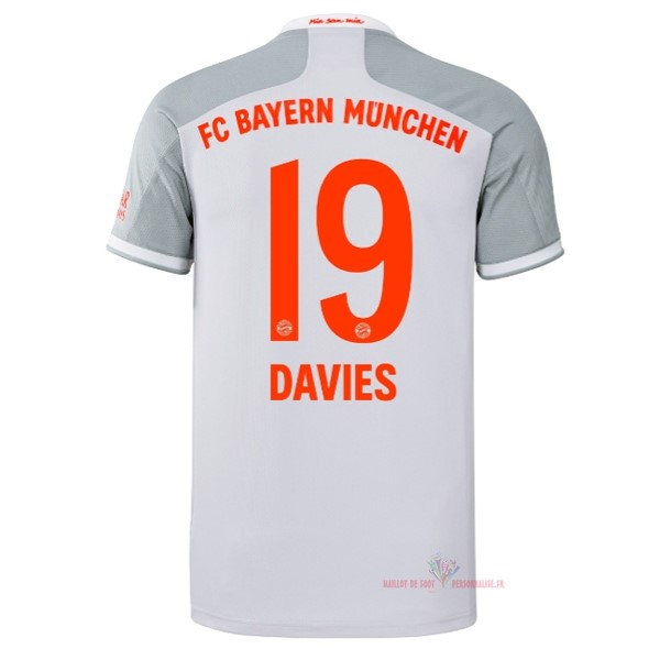 Maillot Om Pas Cher adidas NO.19 Davies Exterieur Maillot Bayern Munich 2020 2021 Blanc