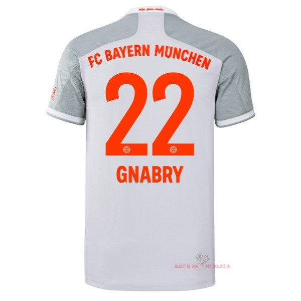 Maillot Om Pas Cher adidas NO.22 Gnabry Exterieur Maillot Bayern Munich 2020 2021 Blanc