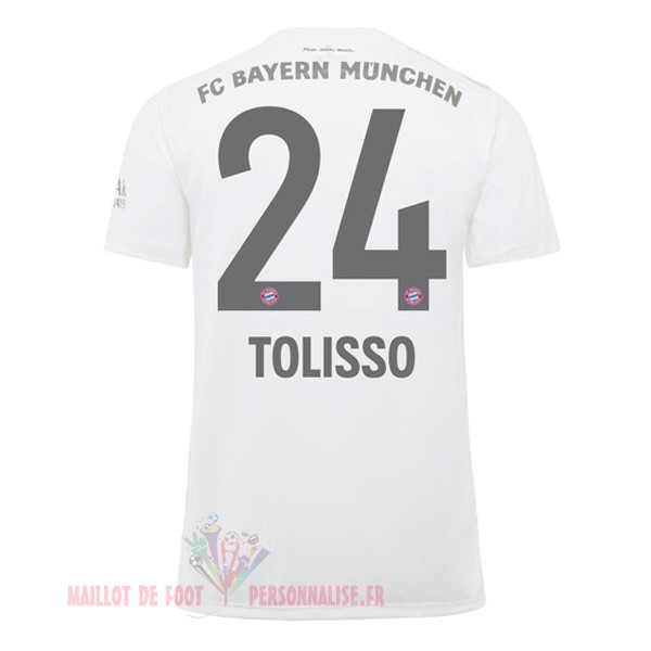 Maillot Om Pas Cher adidas NO.24 Tolisso Exterieur Maillot Bayern Munich 2019 2020 Blanc