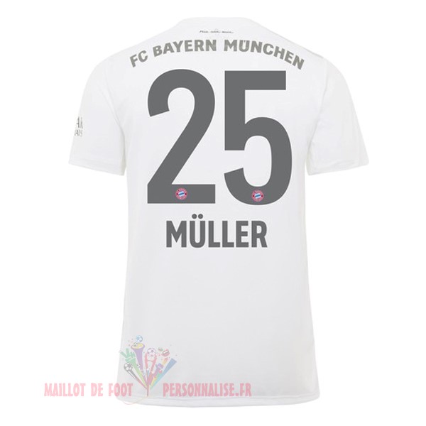 Maillot Om Pas Cher adidas NO.25 Muller Exterieur Maillot Bayern Munich 2019 2020 Blanc