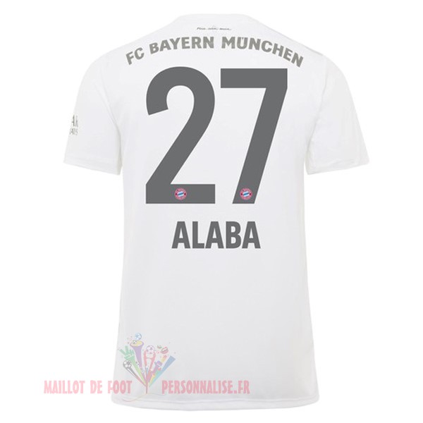 Maillot Om Pas Cher adidas NO.27 Alaba Exterieur Maillot Bayern Munich 2019 2020 Blanc