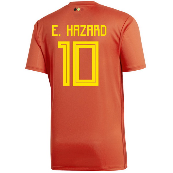 Maillot Om Pas Cher adidas NO.10 E.Hazard Domicile Maillots Belgica 2018 Rouge