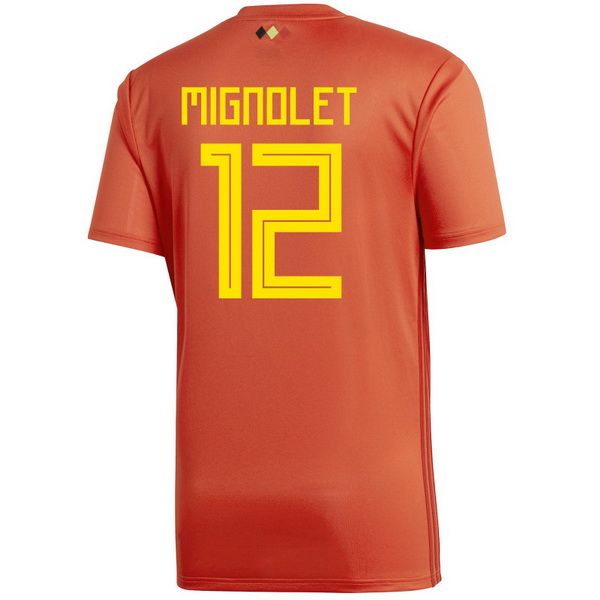 Maillot Om Pas Cher adidas NO.12 Mignolet Domicile Maillots Belgica 2018 Rouge
