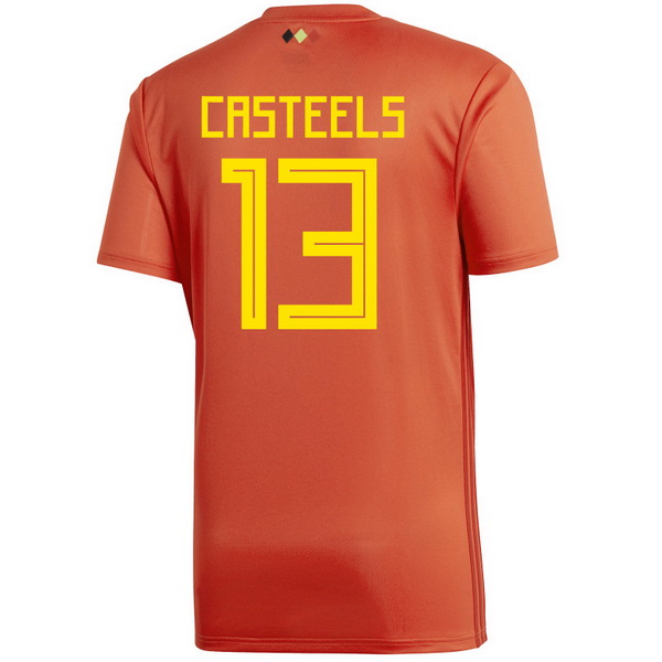 Maillot Om Pas Cher adidas NO.13 Casteels Domicile Maillots Belgica 2018 Rouge