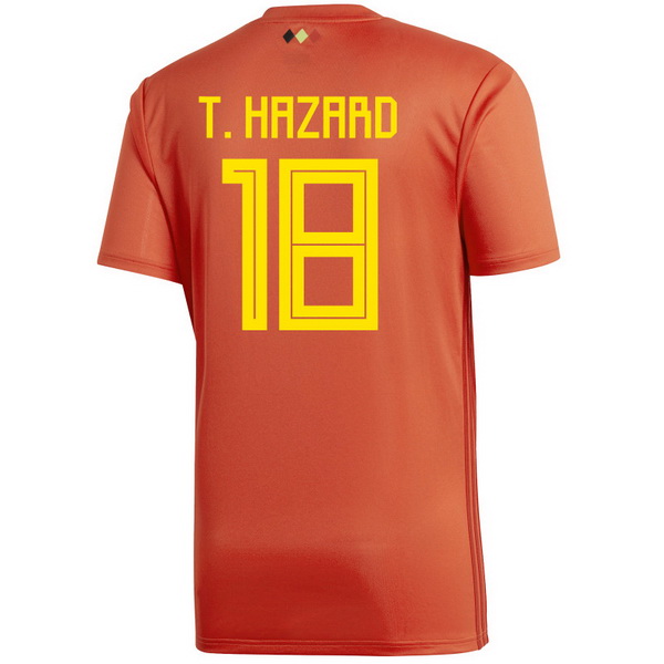 Maillot Om Pas Cher adidas NO.18 T.Hazard Domicile Maillots Belgica 2018 Rouge