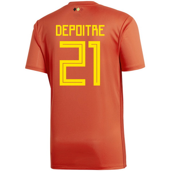 Maillot Om Pas Cher adidas NO.21 Depoitre Domicile Maillots Belgica 2018 Rouge
