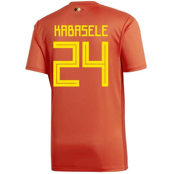 Maillot Om Pas Cher adidas NO.24 Kabasele Domicile Maillots Belgica 2018 Rouge