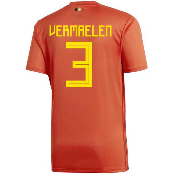 Maillot Om Pas Cher adidas NO.3 Vermaelen Domicile Maillots Belgica 2018 Rouge