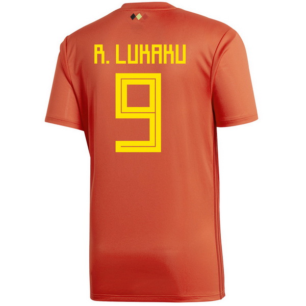 Maillot Om Pas Cher adidas NO.9 R.lukaku Domicile Maillots Belgica 2018 Rouge