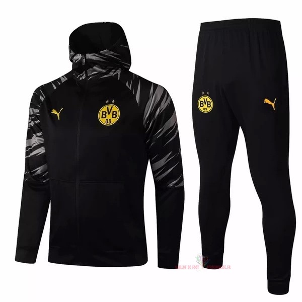 Maillot Om Pas Cher PUMA Chaqueta Con Capucha Borussia Dortmund 2020 2021 Noir