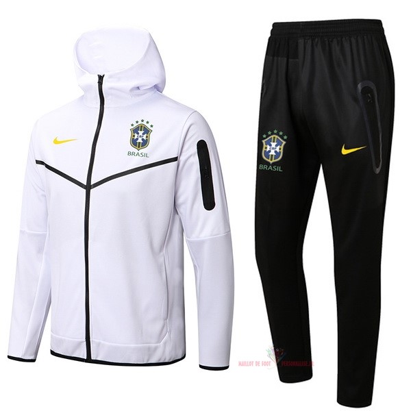 Maillot Om Pas Cher Nike Chaqueta Con Capucha Brésil 2022 Blanc Noir